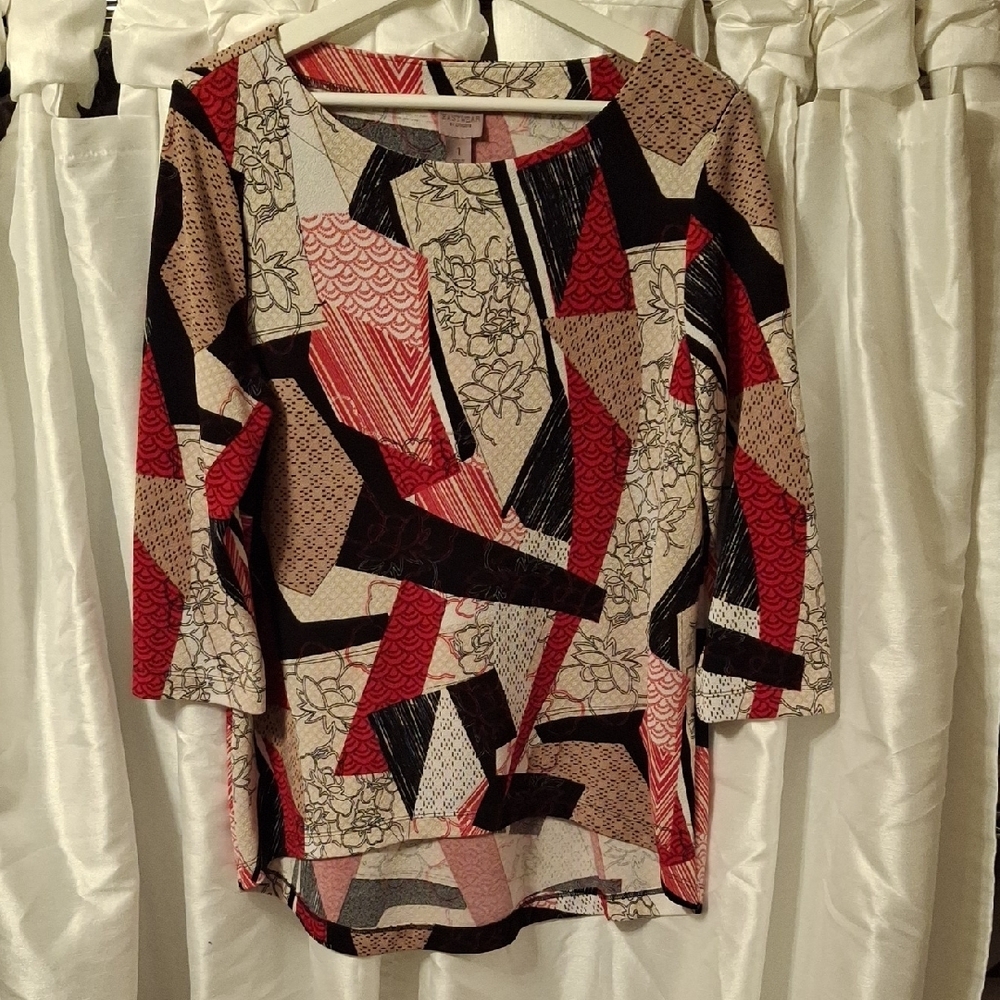 Chico's Abstract Patterned Women's Top 1 🩵🩵🩵🩵🩵